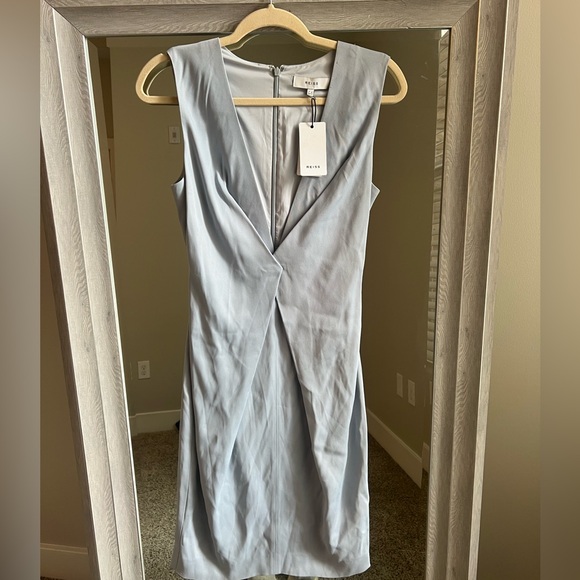 Reiss Mosaic Twist Midi Dress in Silver Lake, New with Tags Size 4 - Picture 9 of 9